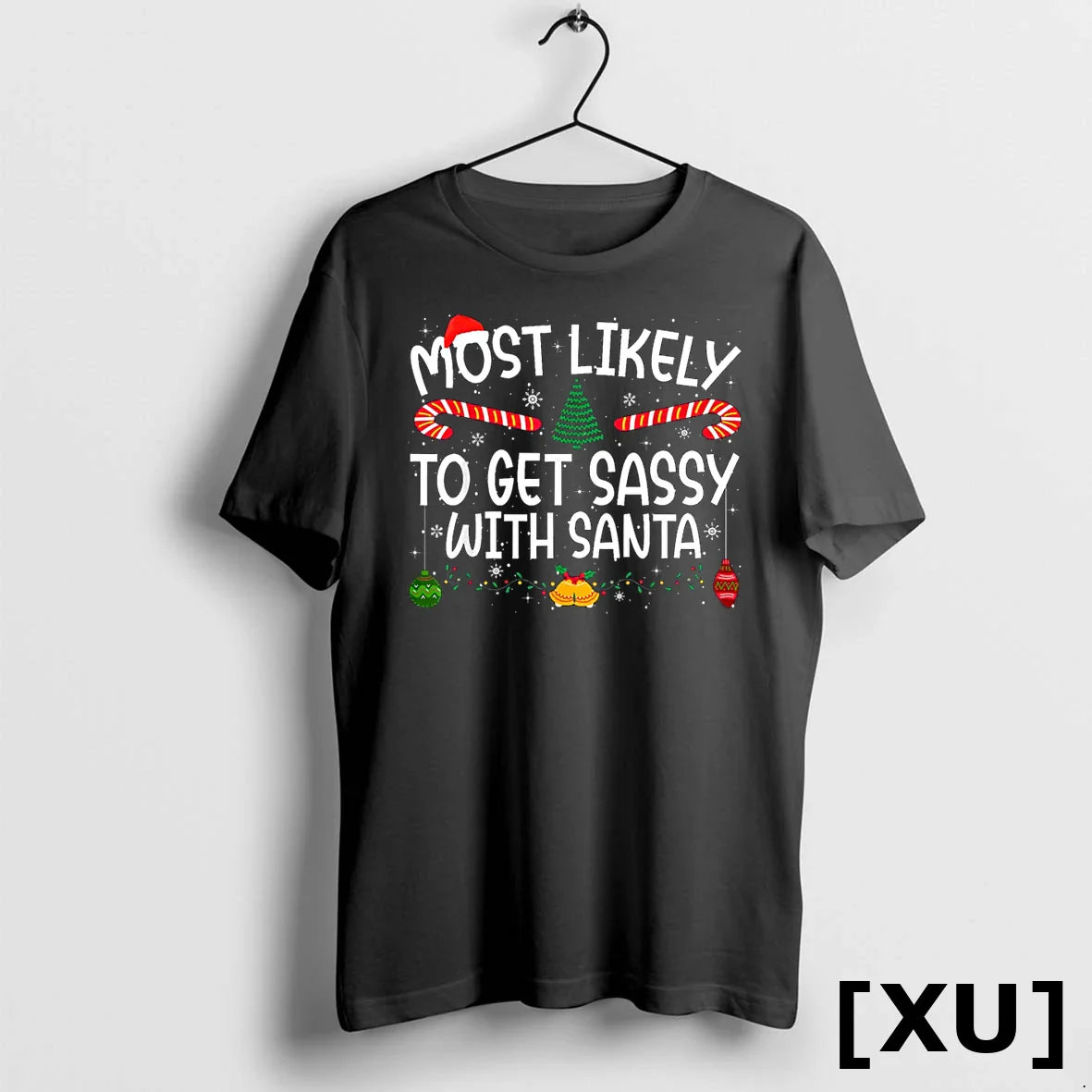 Xmas Most Likely To Get Sassy With Santa Family Matching Tshirts Sweater