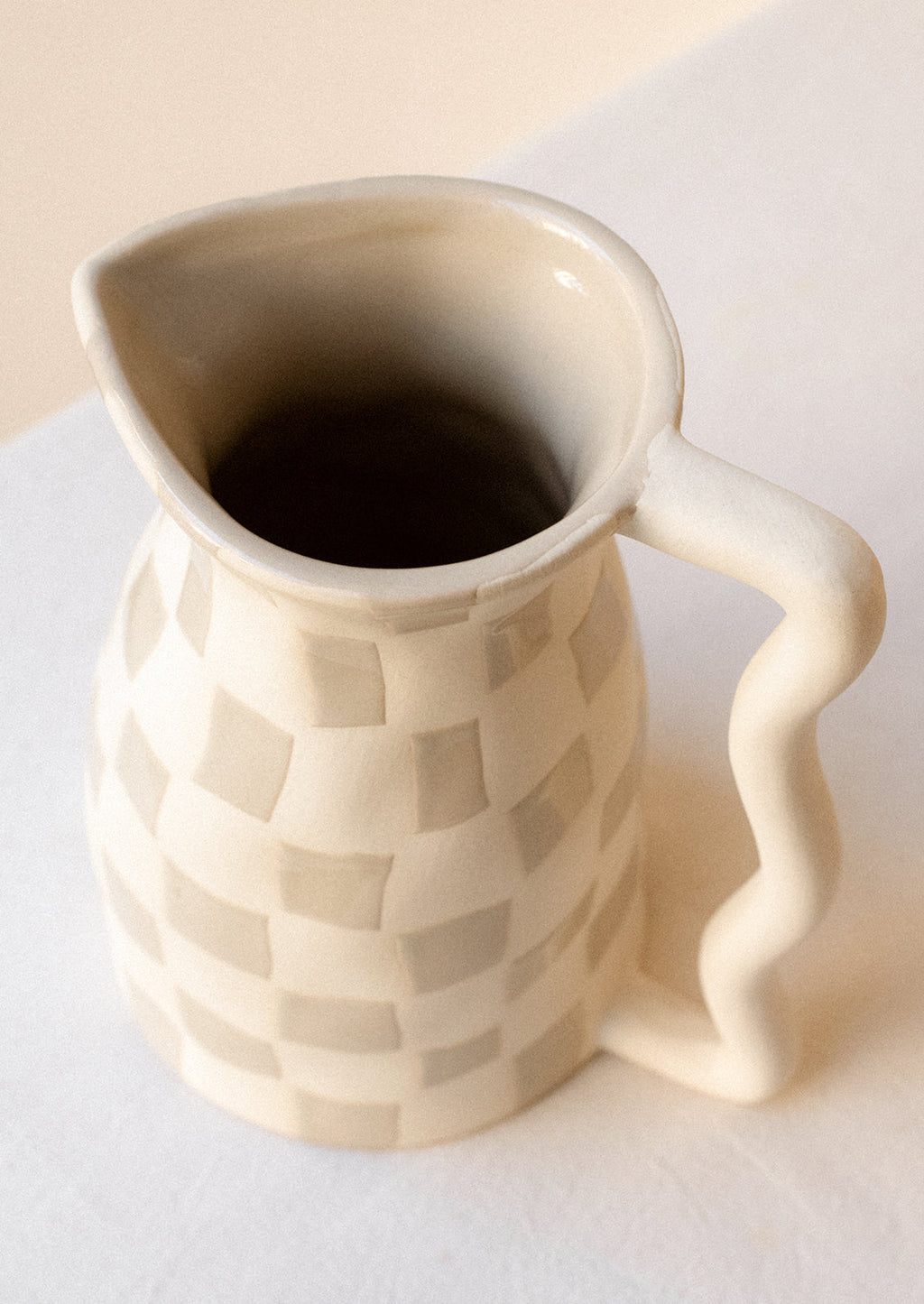 Optic Check Ceramic Pitcher