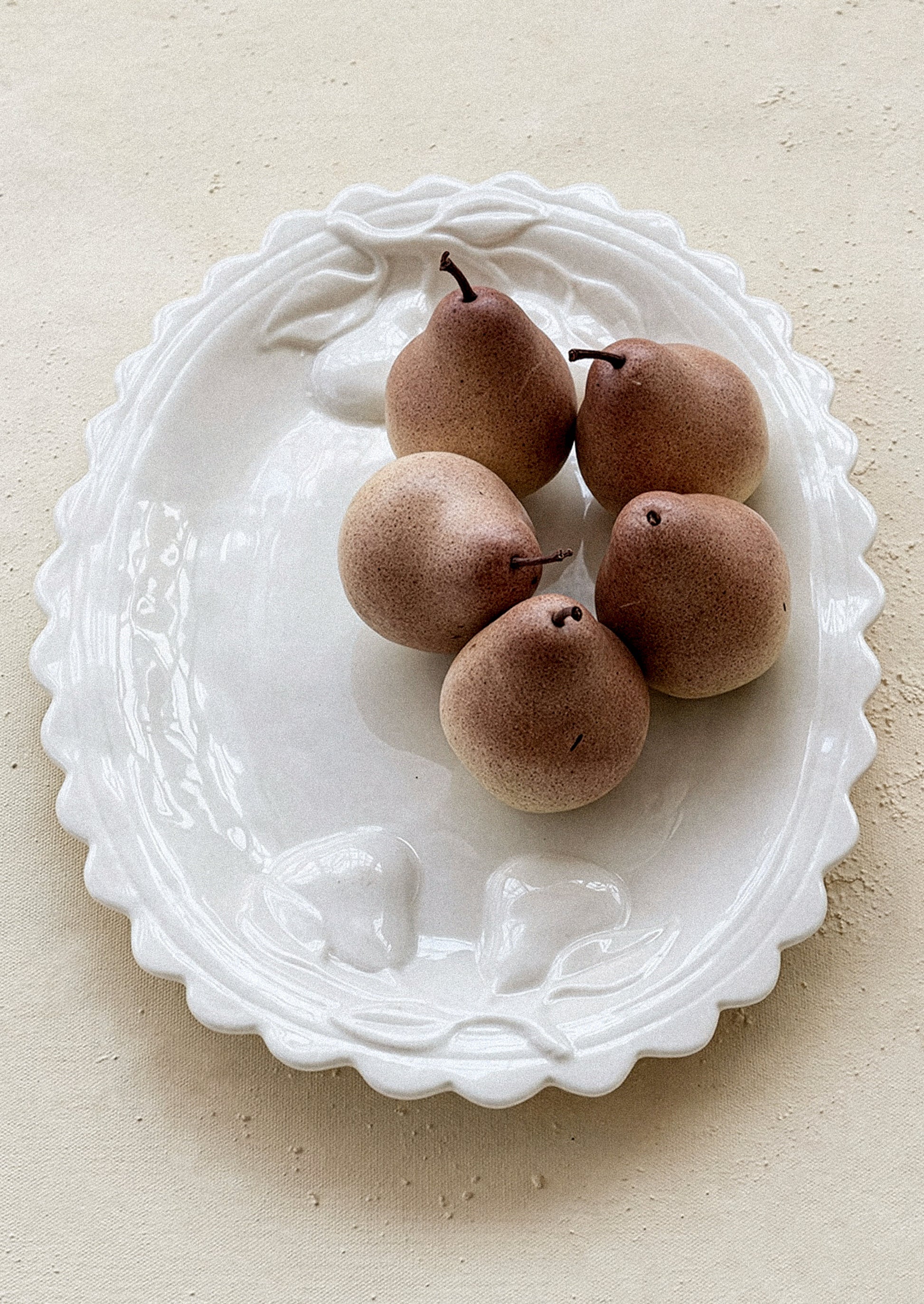 Pear Embossed Ceramic Platter