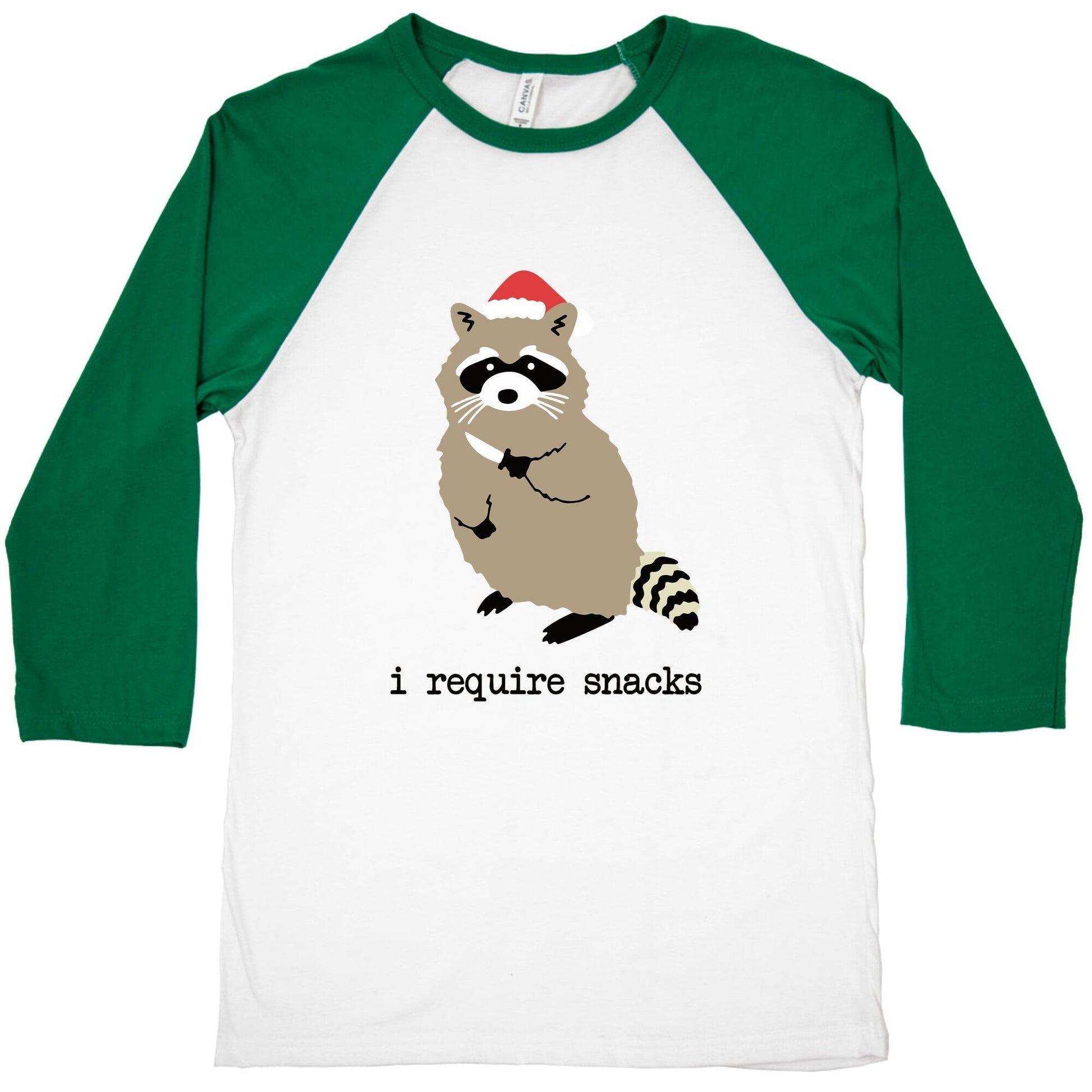 I Require Snacks Baseball Tee