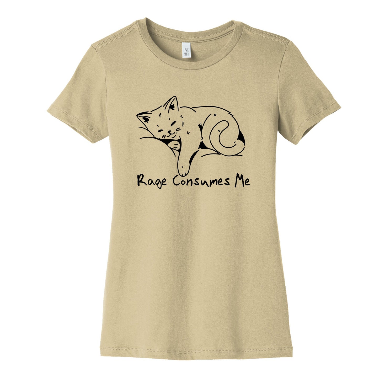 Rage Consumes Me Kitten Womens Cotton Tee