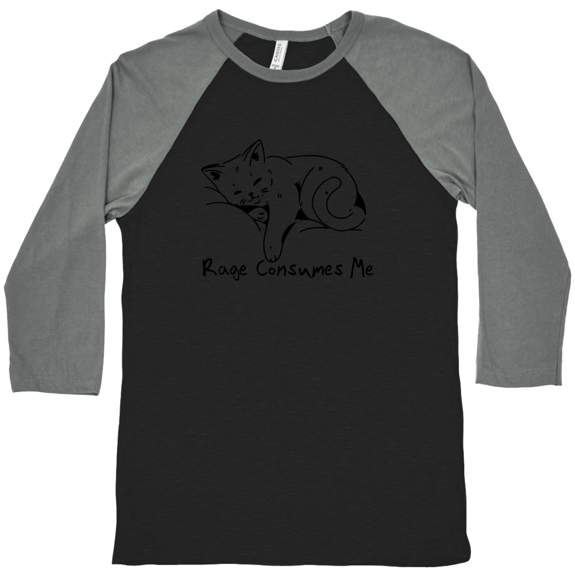 Rage Consumes Me Kitten Baseball Tee