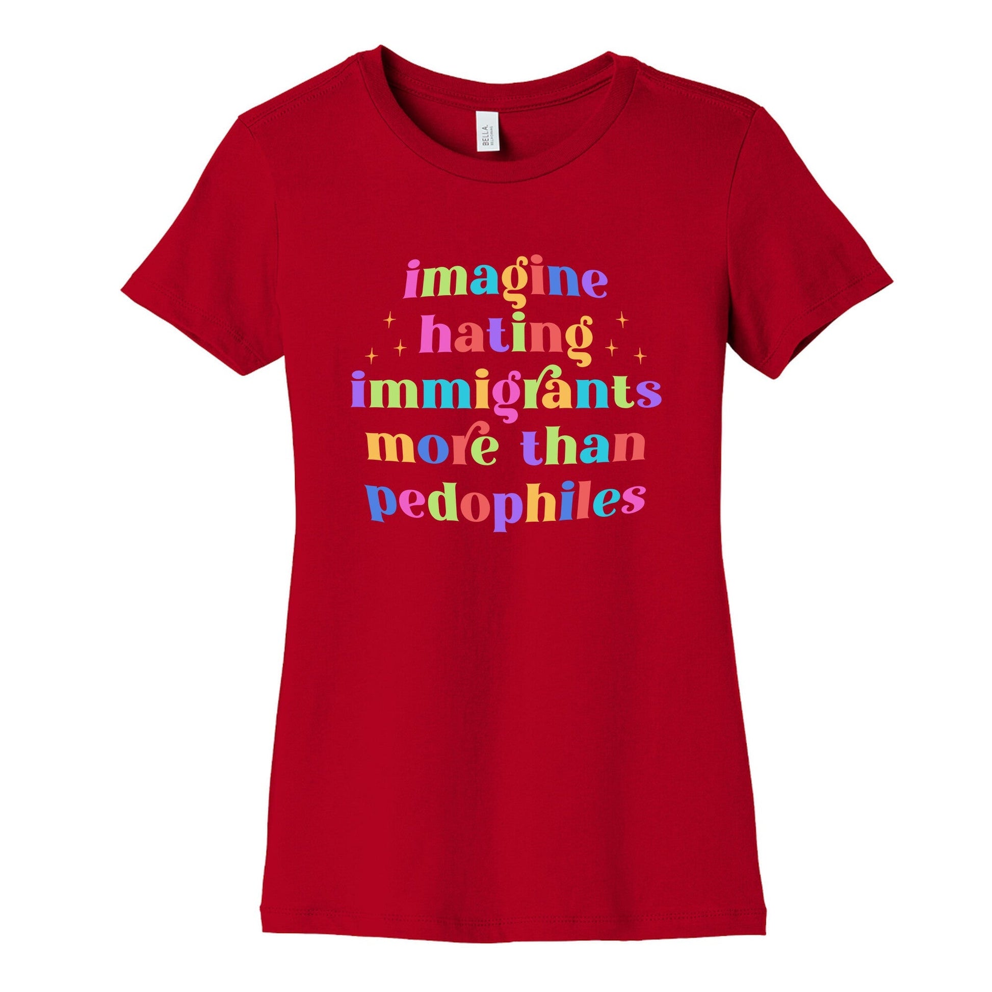 Imagine Hating Immigrants Womens Cotton Tee