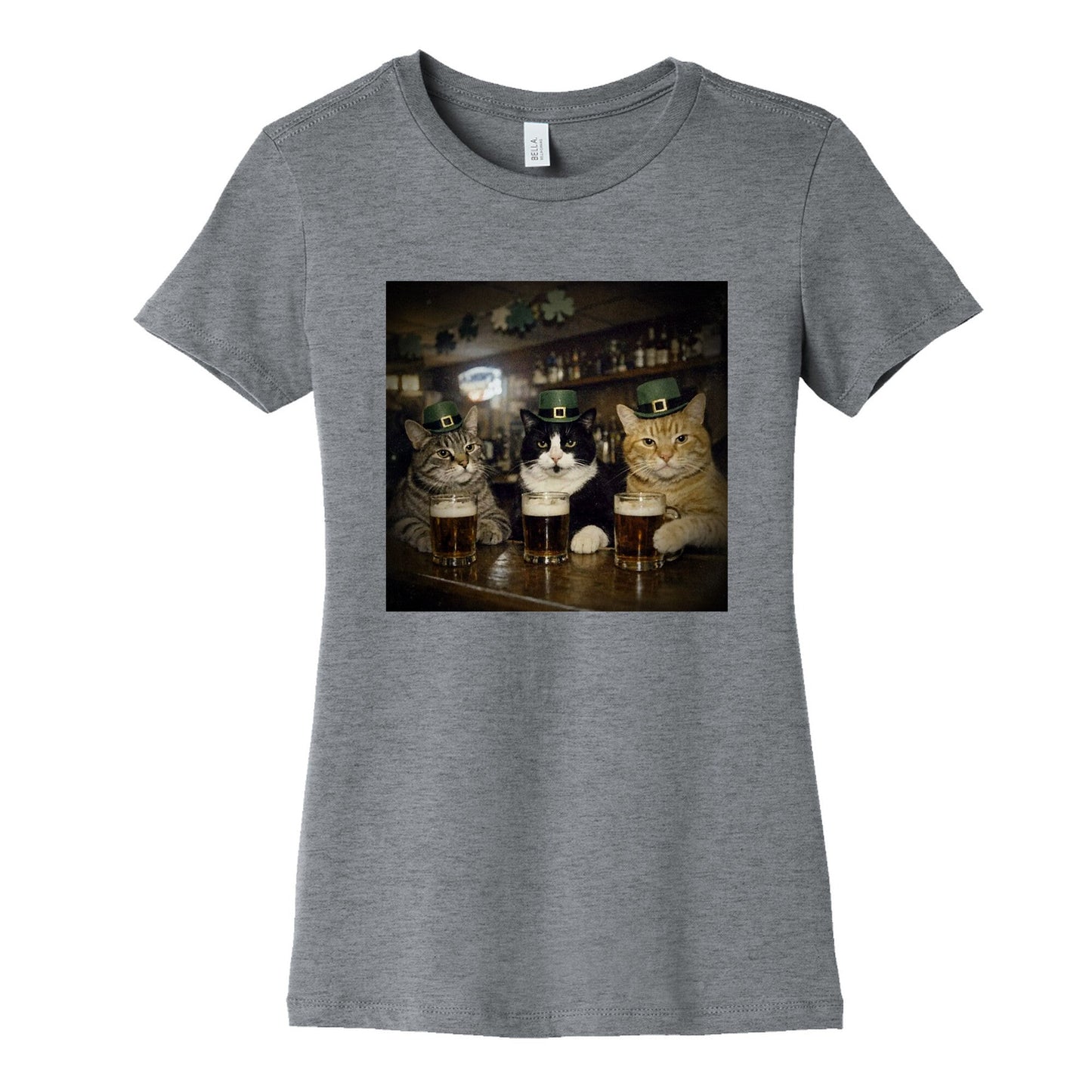 Saint Patrick Cats Womens Cotton Tee