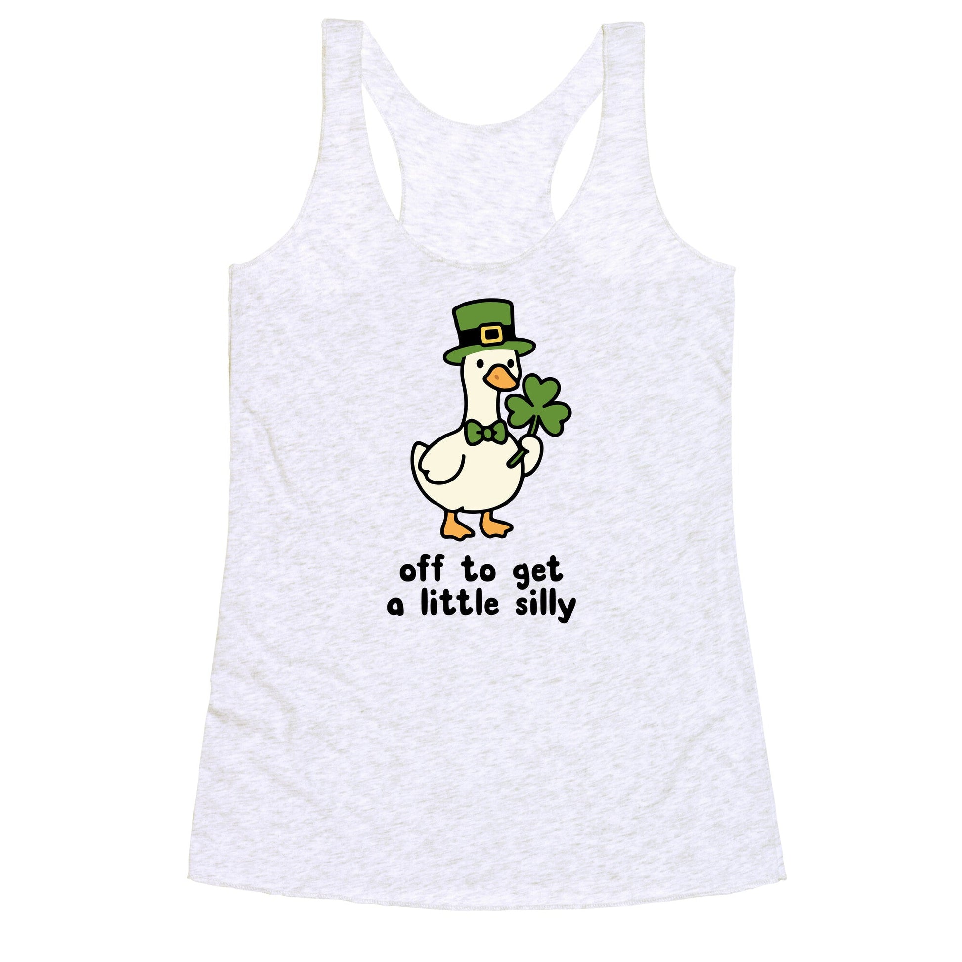 Saint Patricks Day Goose Racerback Tank