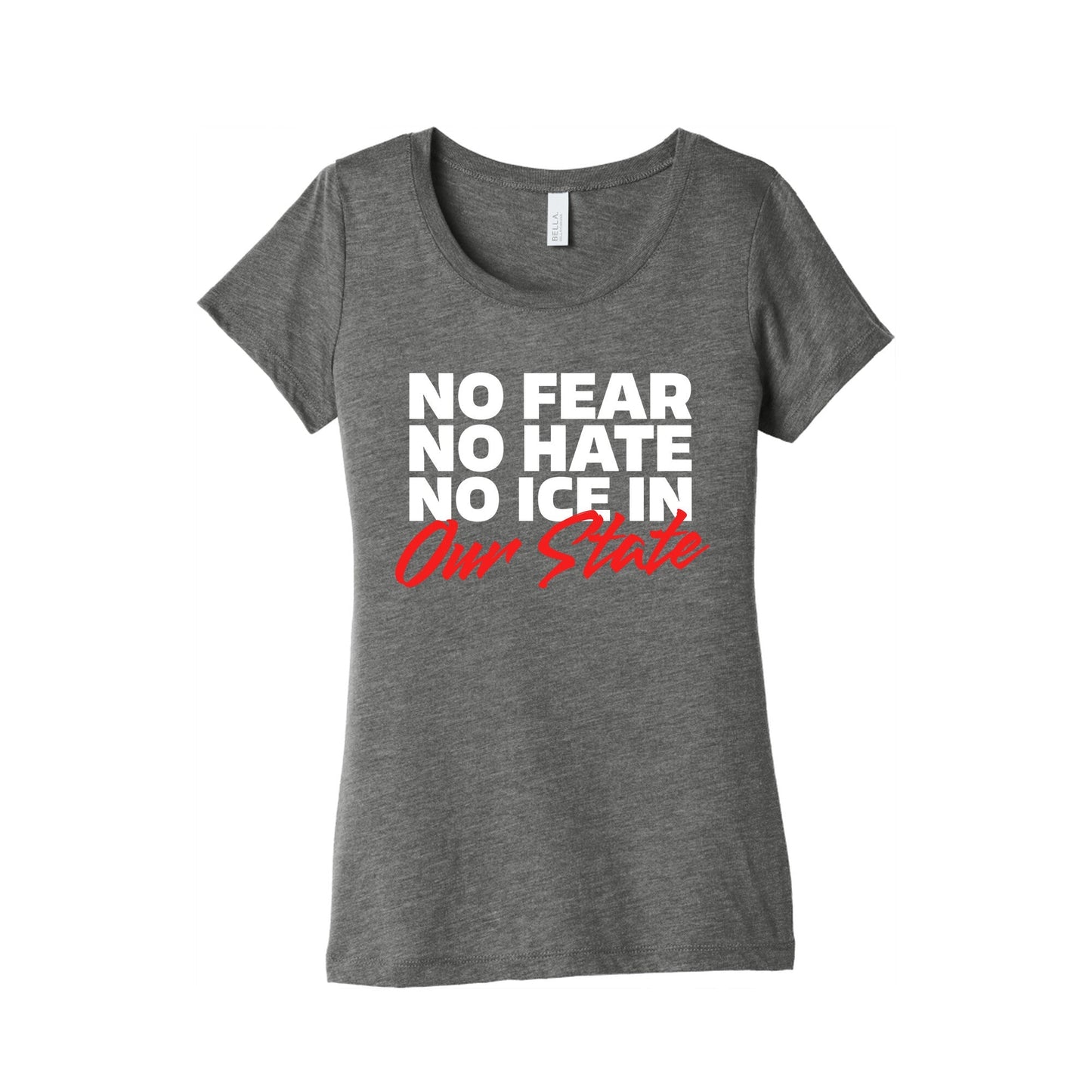 No ICE In Our State Womens Triblend Tee