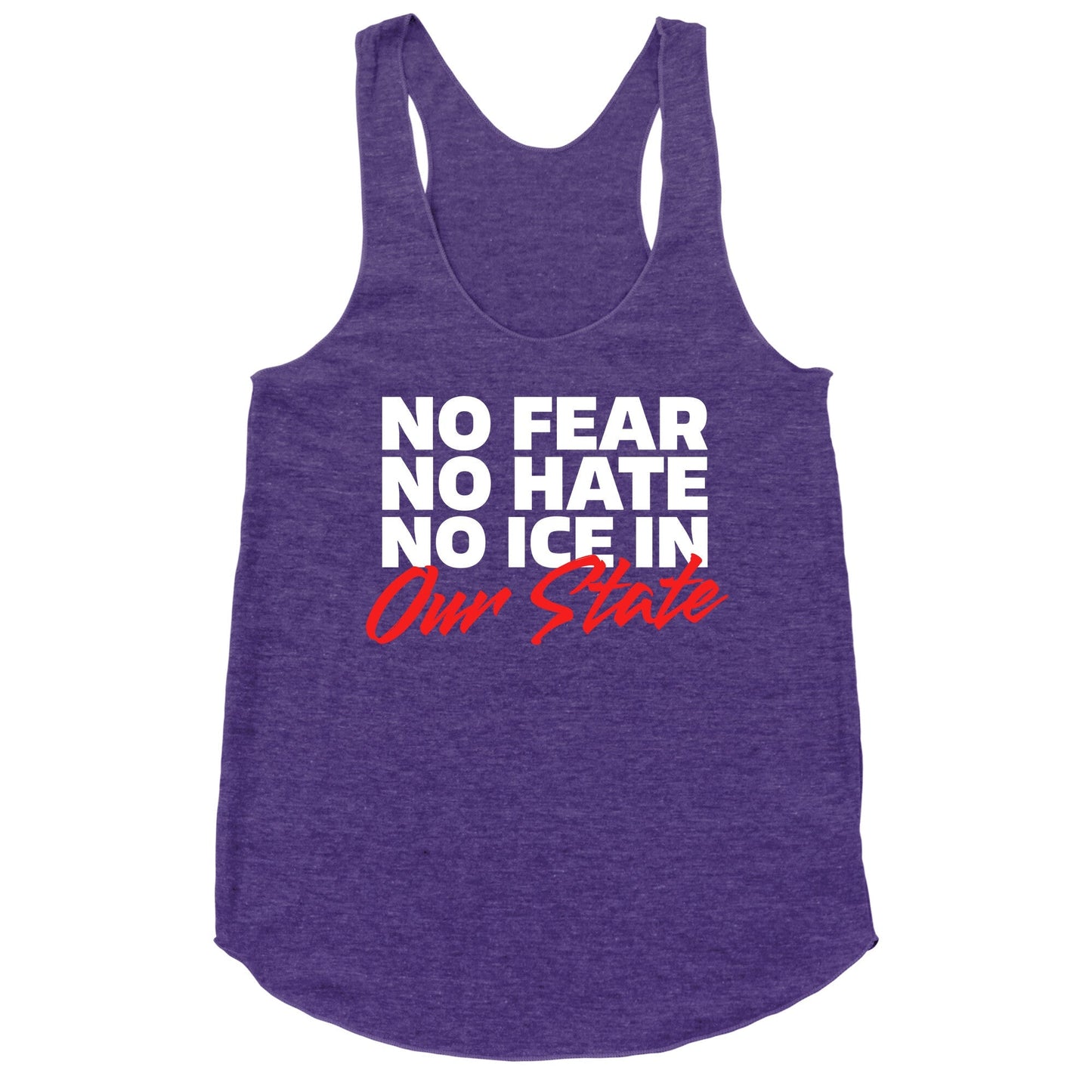 No ICE In Our State Racerback Tank