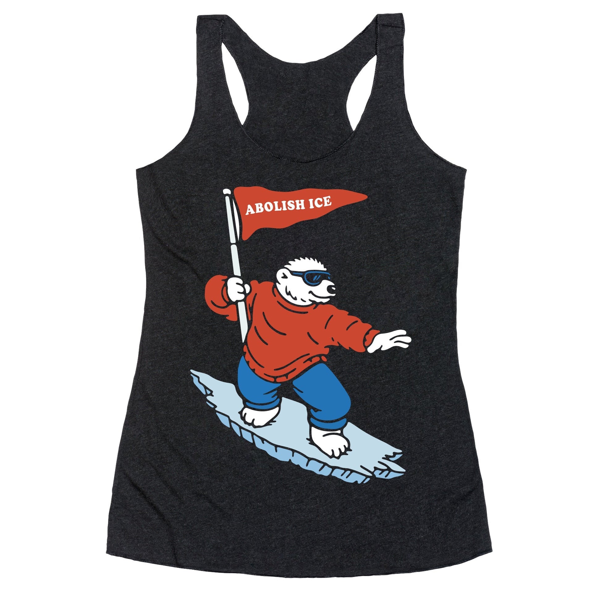 Abolish ICE Bear Racerback Tank