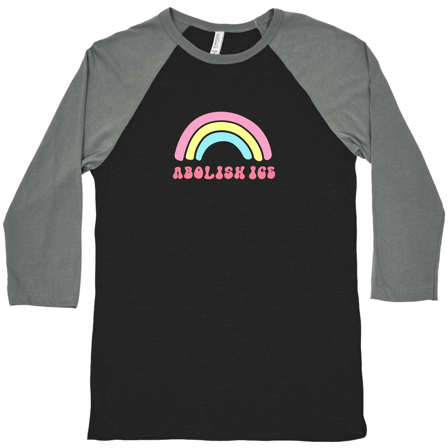 Abolish ICE Rainbow Baseball Tee