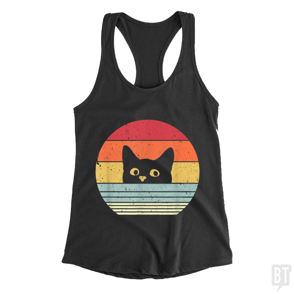 Cat Retro Style Tank Tops