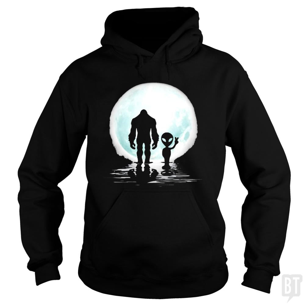 Bigfoot and Alien Hoodie