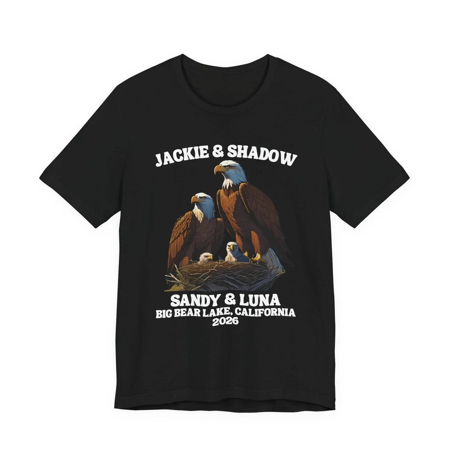 Jackie and Shadow Eagle T-Shirt Big Bear Lake California 2026 Sandy Luna Tee