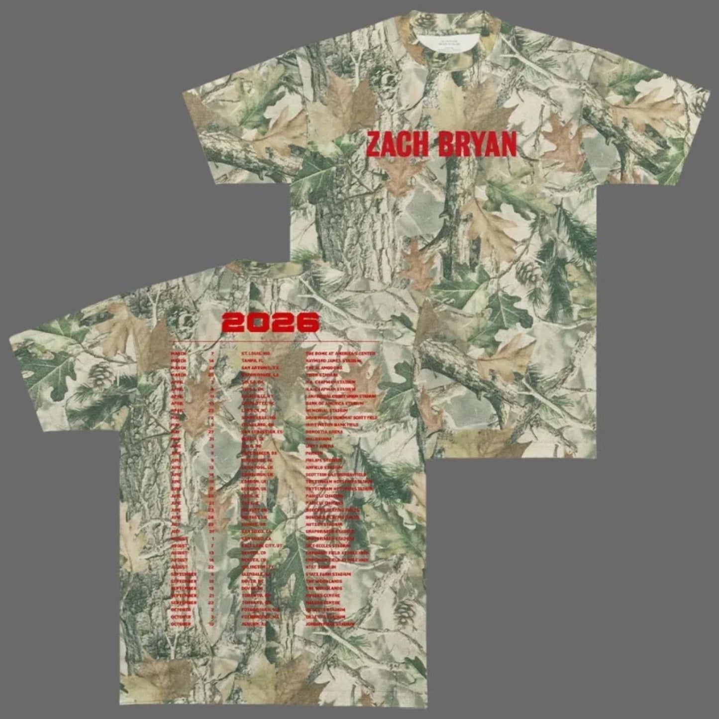 Zach Bryan Tour With Heaven On Top Tour 2026 3D T-Shirt S-5XL
